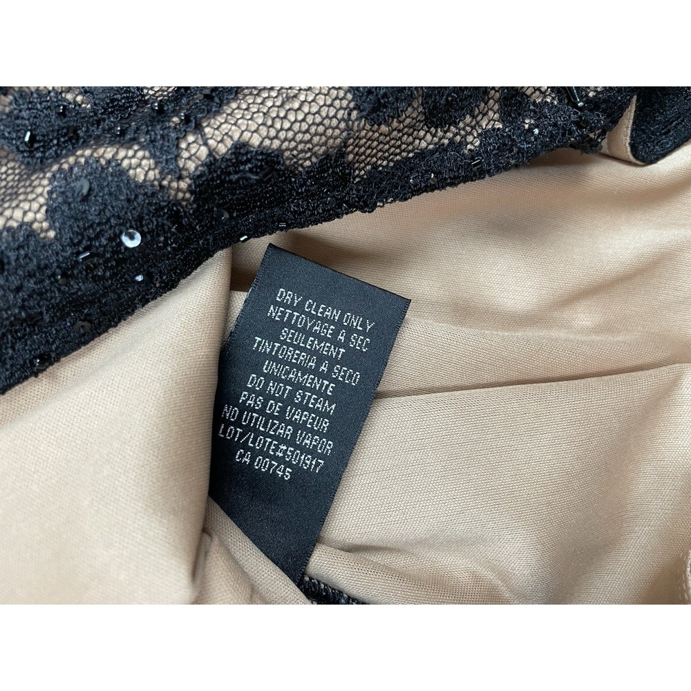 JS BOUTIQUE Lace Overlay Blouse M Sequins Faux-Wrap Mesh Top Evening Romantic - Picture 10 of 14